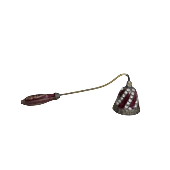 Burton & Burton Vintage Brass & Enamel Jeweled Candle Snuffer - Picture 3 of 6
